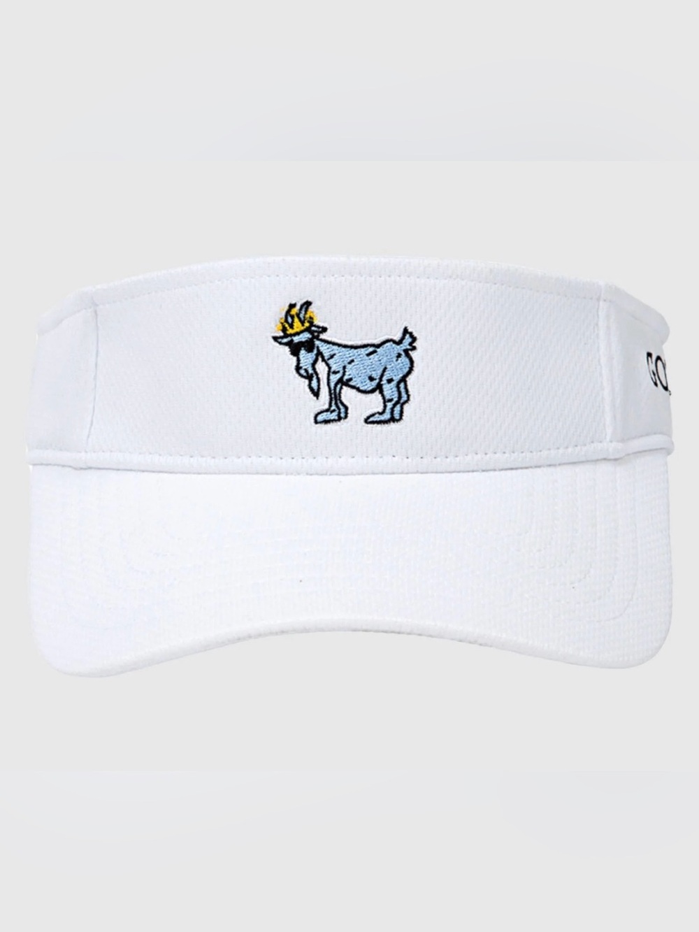 White Visor with Blue Goat Embroidery